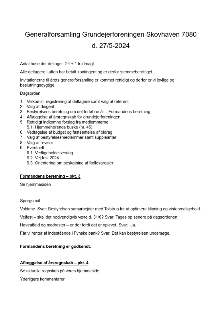 Referat fra generalforsamling